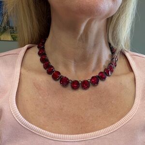 White House Black Market Red Gem Necklace NWOT